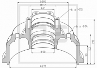 Барабан тормозной 270mm DB407-510
