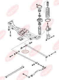 Сайлентблок задней поперечной тяги внутр. Mazda 323 98- 31.8x14x66/35