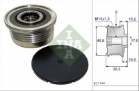 Шкив генератора 1.9dCi 01- (-AC)  Master
