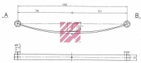 Рессора задняя 1 листовая DB318 h=25mm